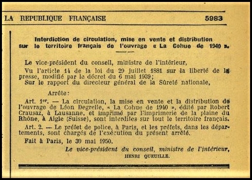 Jl off. Rép. fr. 1950.06.03 Interdiction Cohue.JPG