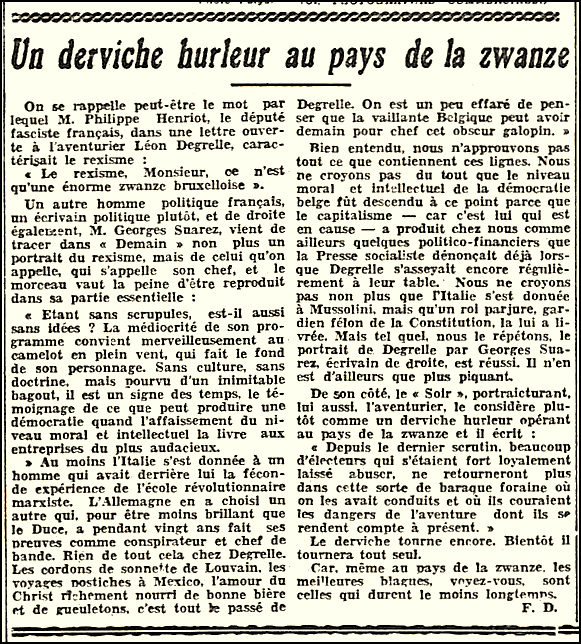georges suarez,averbode,mgr picard,cristeros,paul van zeeland,frédéric denis,marie de vivier,marguerite mathieu,olivier mathieu,fernand hubert,légion d'honneur,andré tardieu